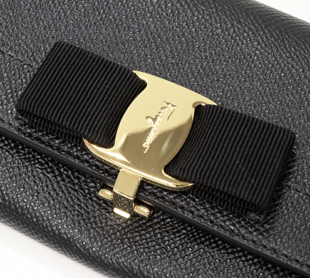 Salvatore Ferragamo Vara Zip Wallet Black