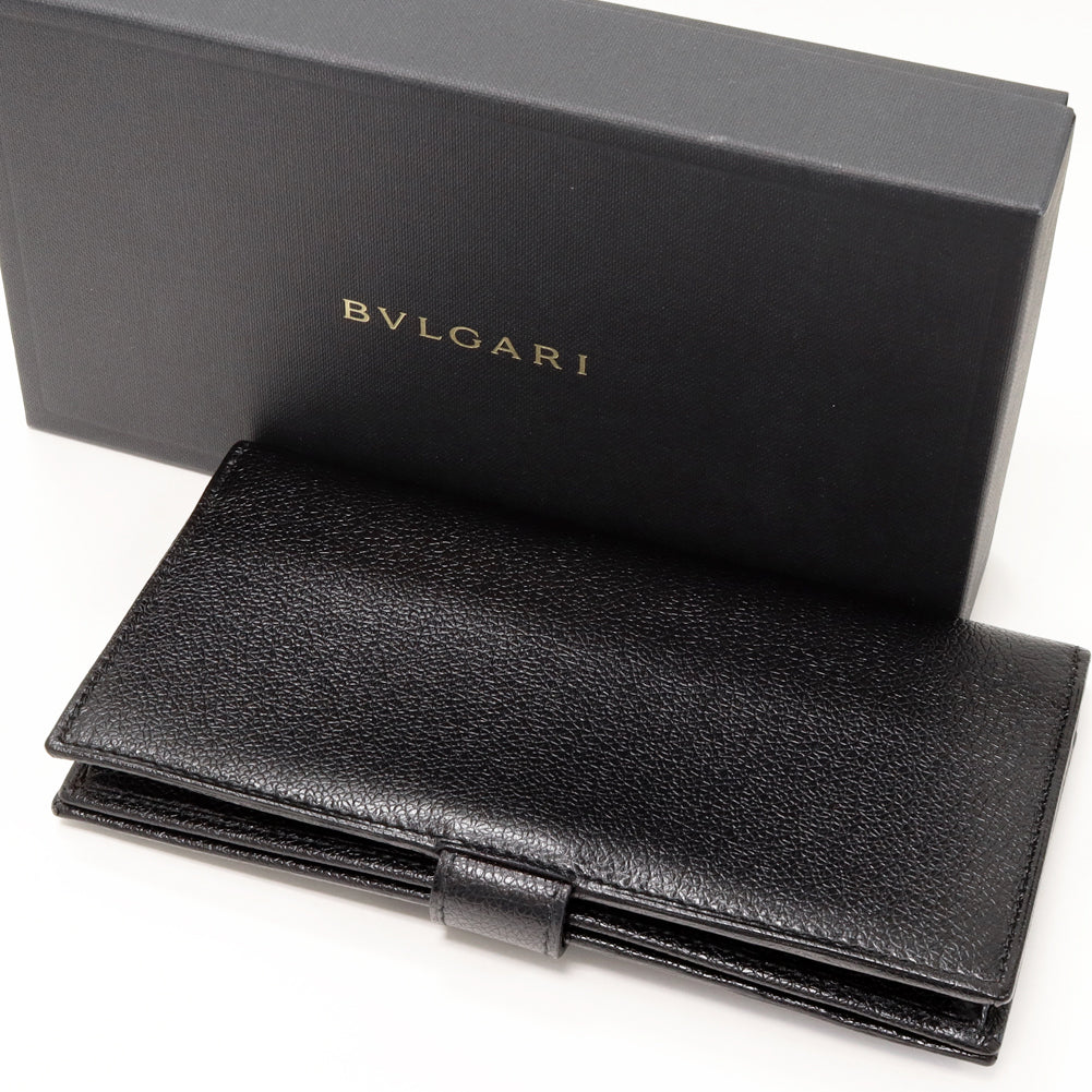 Bvlgari Calf Leather Long Wallet with Coin Pocket 22161 in Great Condition