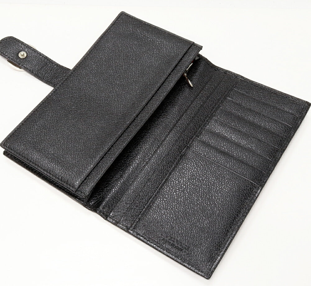 Bvlgari Black Leather Long Wallet 22161