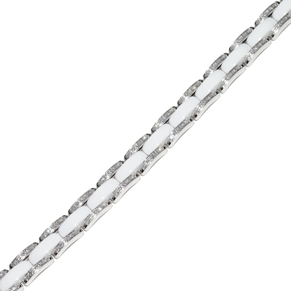 Chanel White Gold Ceramic Diamond Bracelet J2931