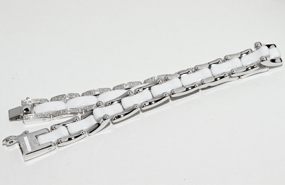 Chanel White Gold Ceramic Diamond Bracelet J2931