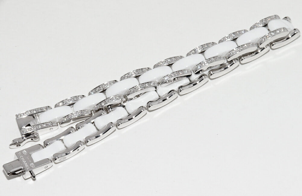 Chanel White Gold Ceramic Diamond Bracelet J2931