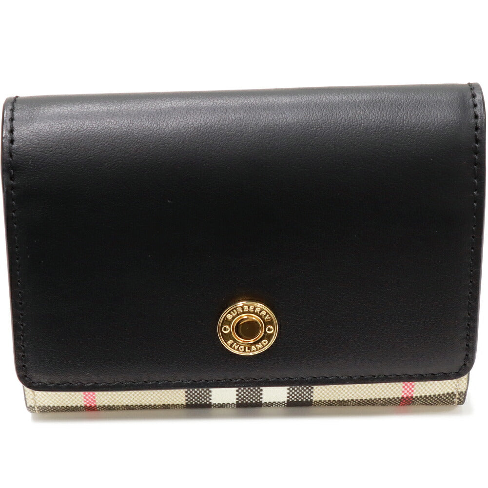 Burberry Trifold Wallet Black Beige 80579761