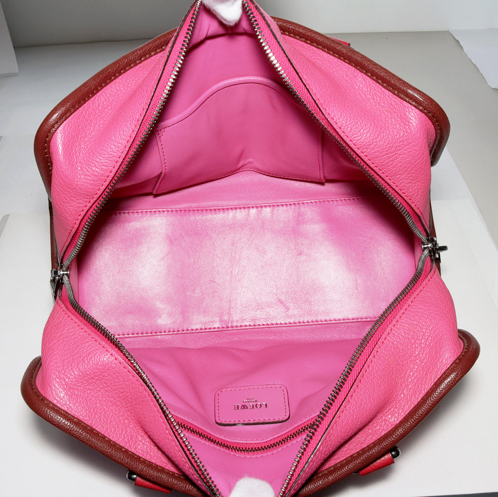 Loewe Amazona 28 Goat Skin Handbag Pink x Bordeaux in Great Condition