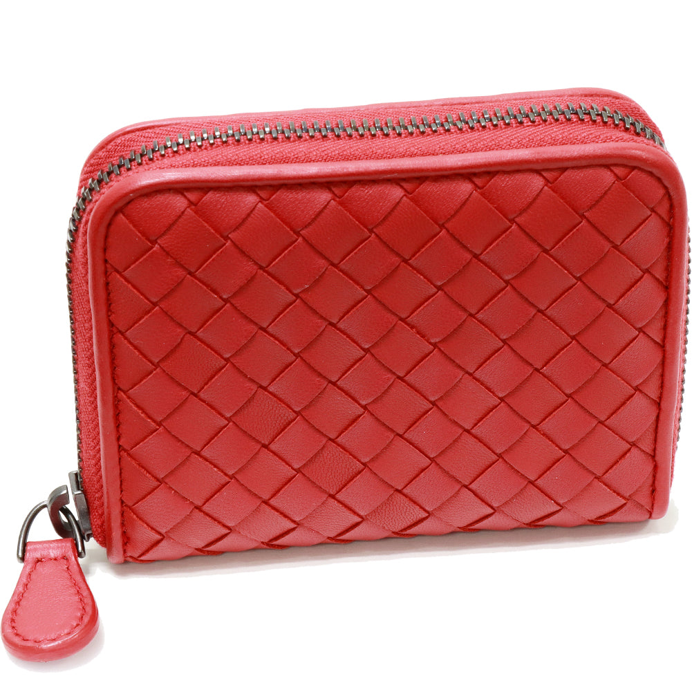 Bottega Veneta Lambskin Coin Case Red 624048 in Pristine Condition