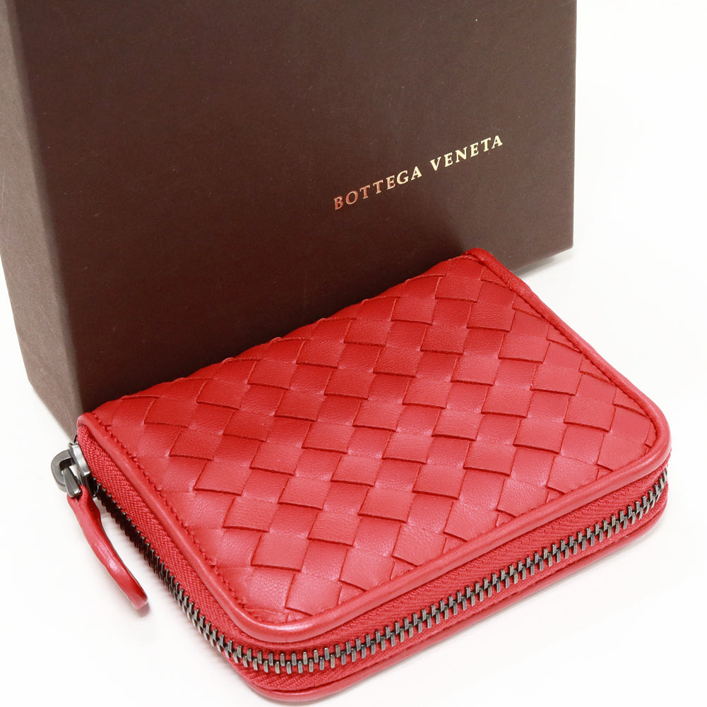 Bottega Veneta Lambskin Coin Case Red 624048 in Pristine Condition