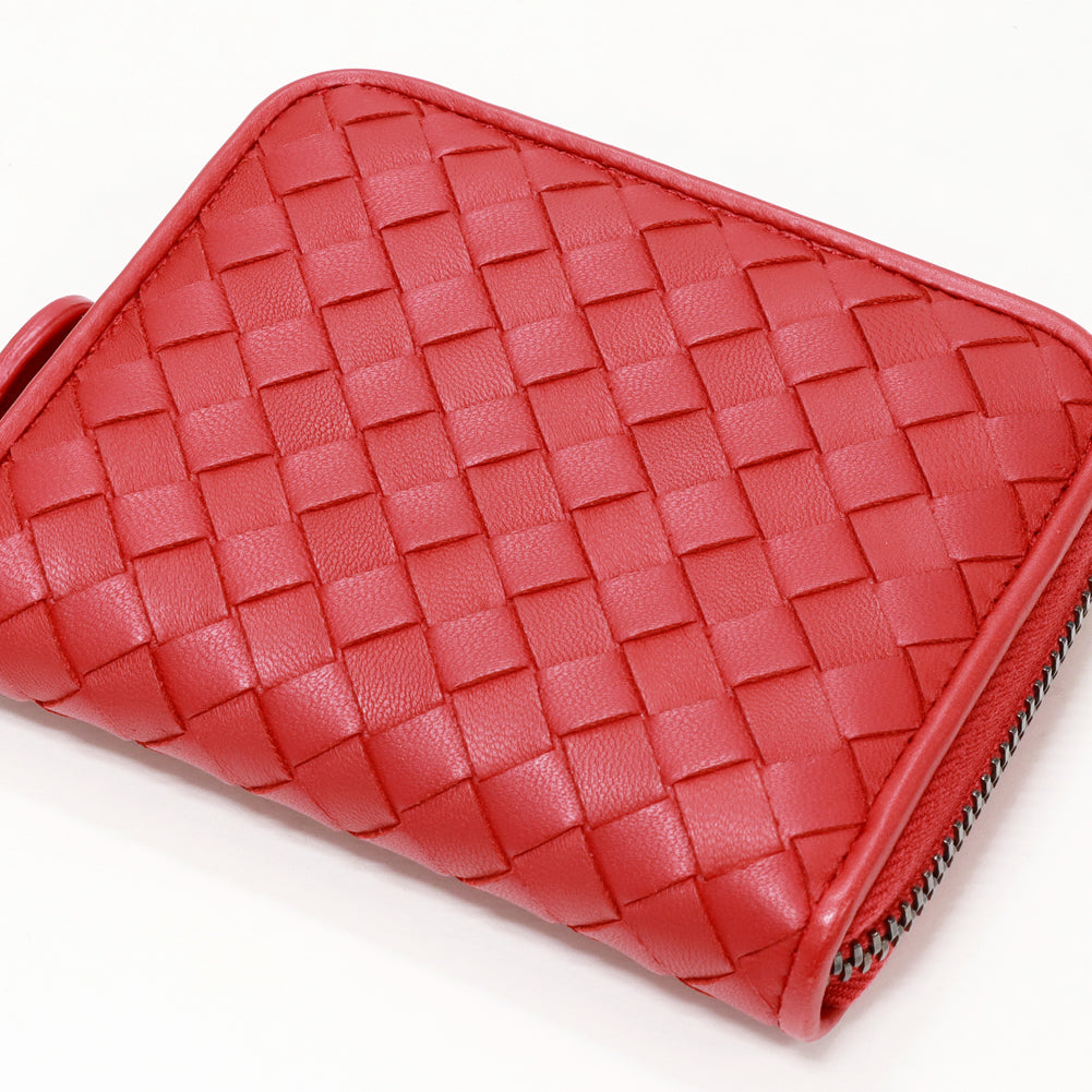 Bottega Veneta Lambskin Coin Case Red 624048 in Pristine Condition