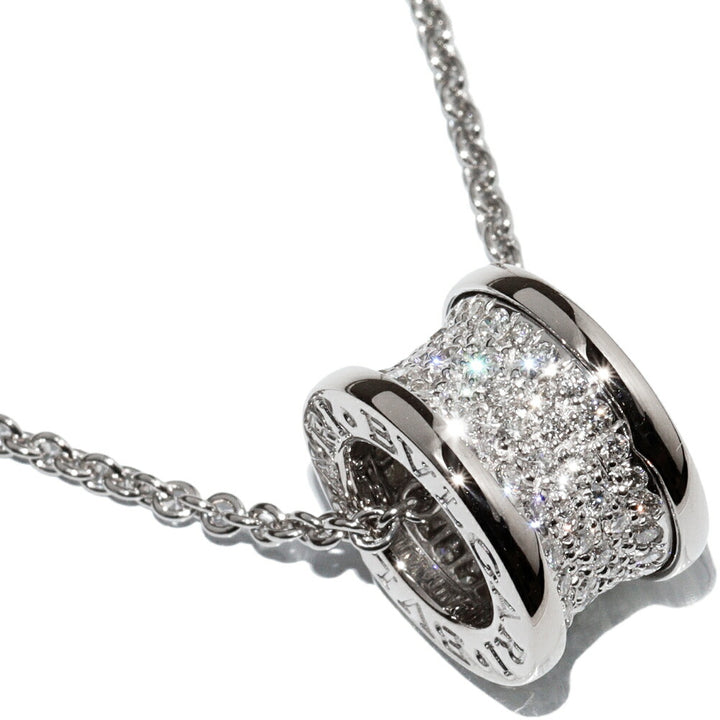 Bvlgari K18WG Diamond Pendant Necklace