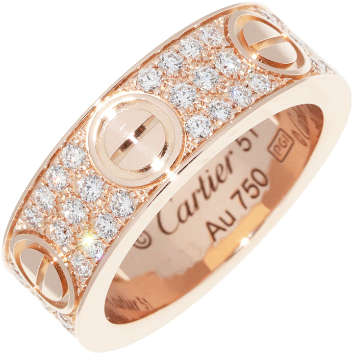 Cartier K18PG Pink Gold Diamond Ring B40876 in Great Condition