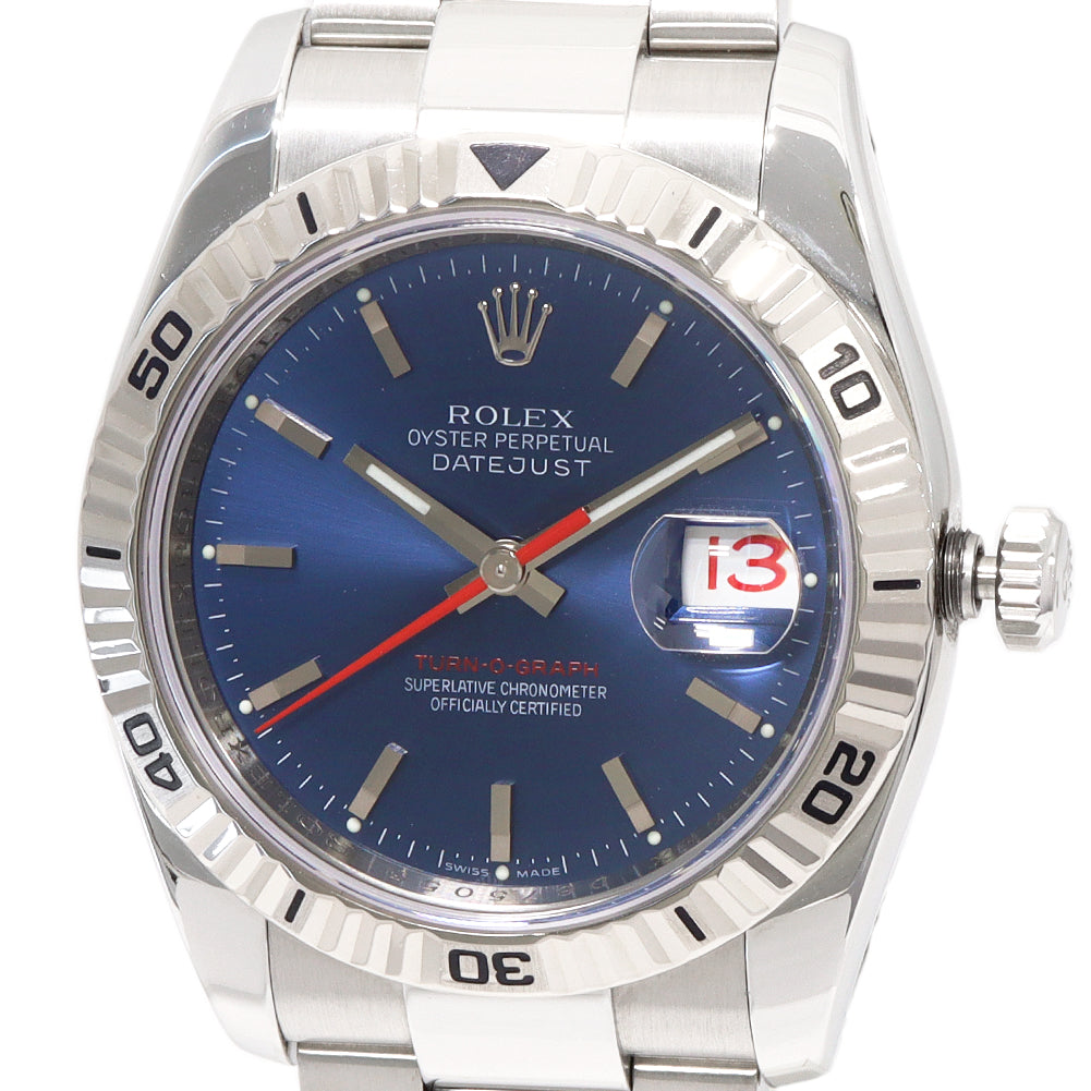 Rolex Turn-O-Graph 116264 Men's Automatic Watch White Gold Stainless Steel