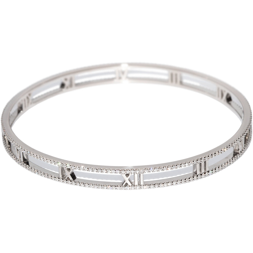 Tiffany K18WG Diamond Open Atlas Bracelet