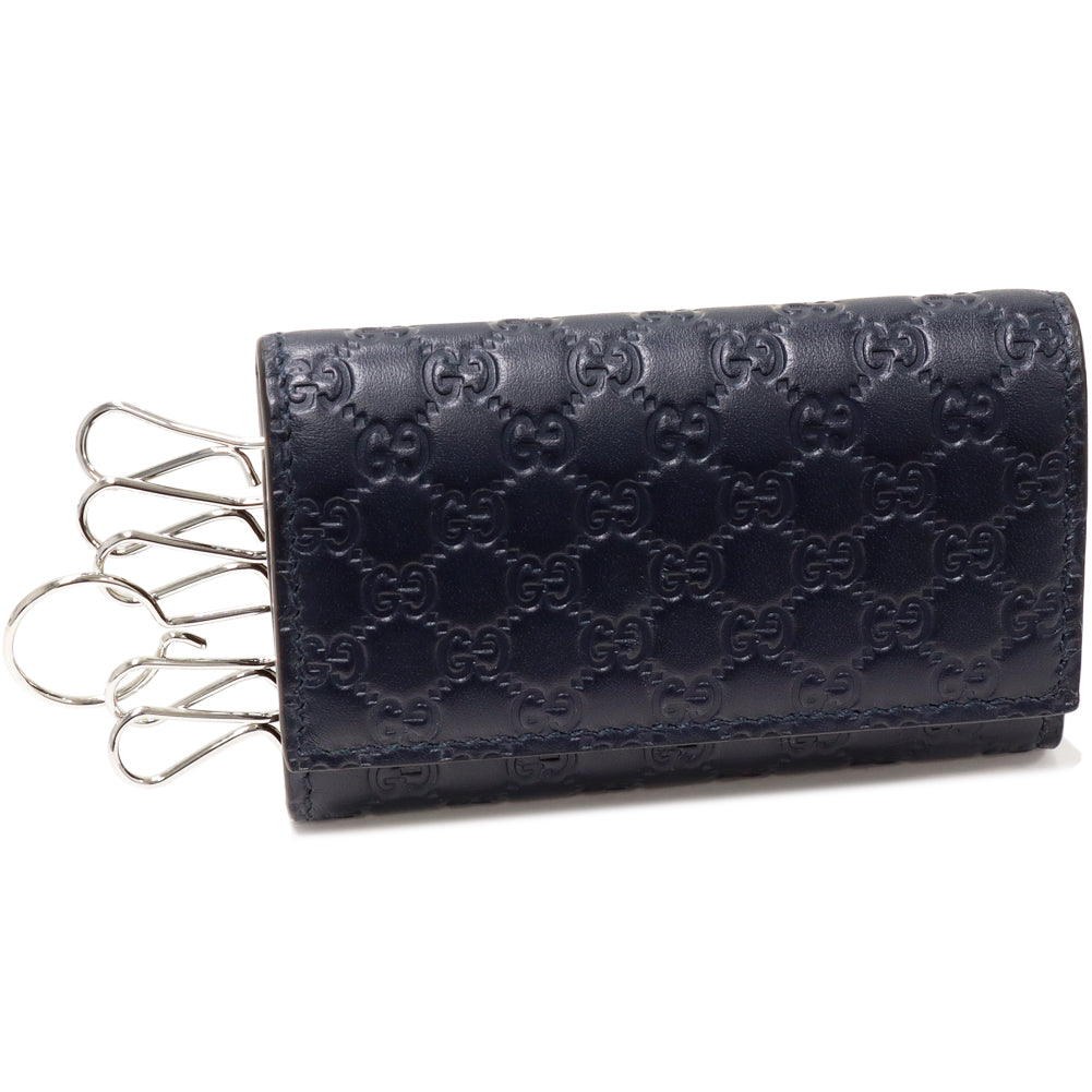 Gucci 6 Key Case Microguccissima Calf Navy 150402 in Pristine Condition