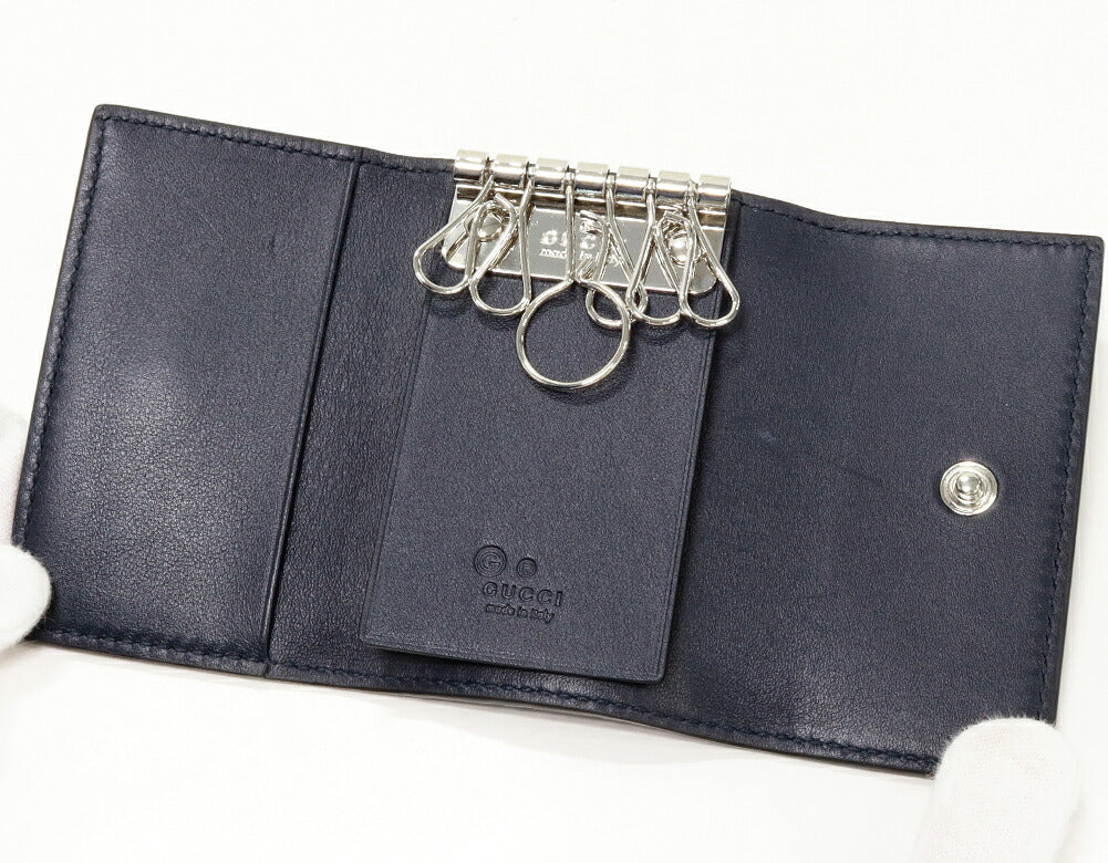 Gucci Key Case Microguccissima Navy