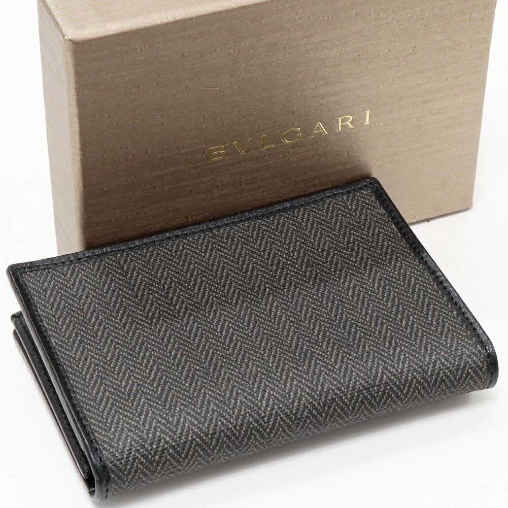 Bvlgari Card Case PVC Canvas Gray