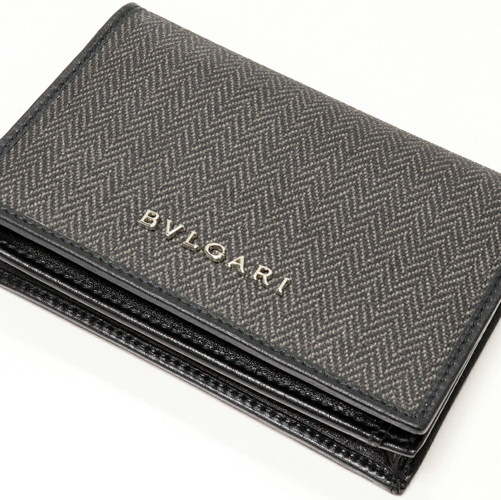 Bvlgari Card Case PVC Canvas Gray