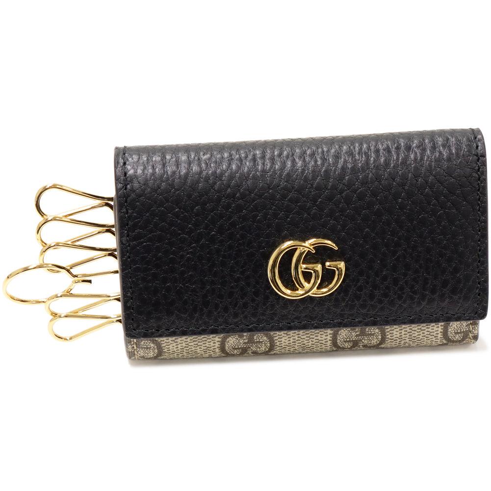 Gucci GG Marmont x GG Supreme 6 Key Case Black in Pristine Condition