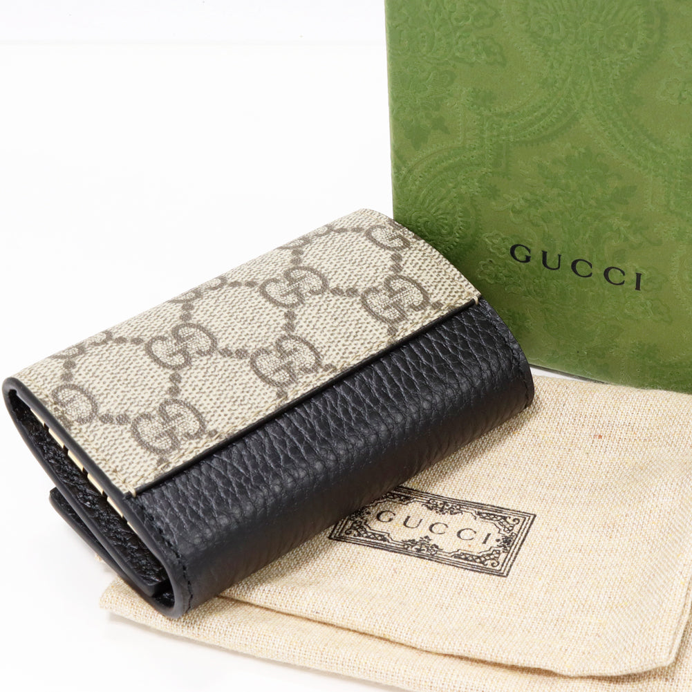 Gucci GG Marmont x GG Supreme 6 Key Case Black in Pristine Condition