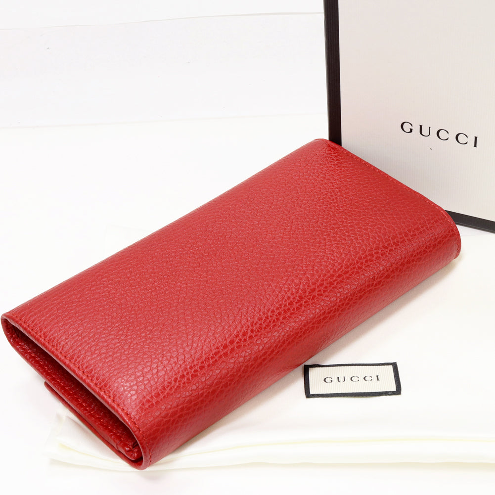 Gucci GG Marmont Continental Wallet Red 456116 in Pristine Condition