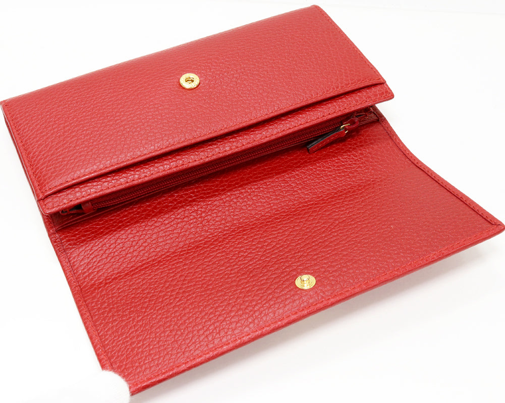 Gucci GG Marmont Continental Wallet Red 456116 in Pristine Condition