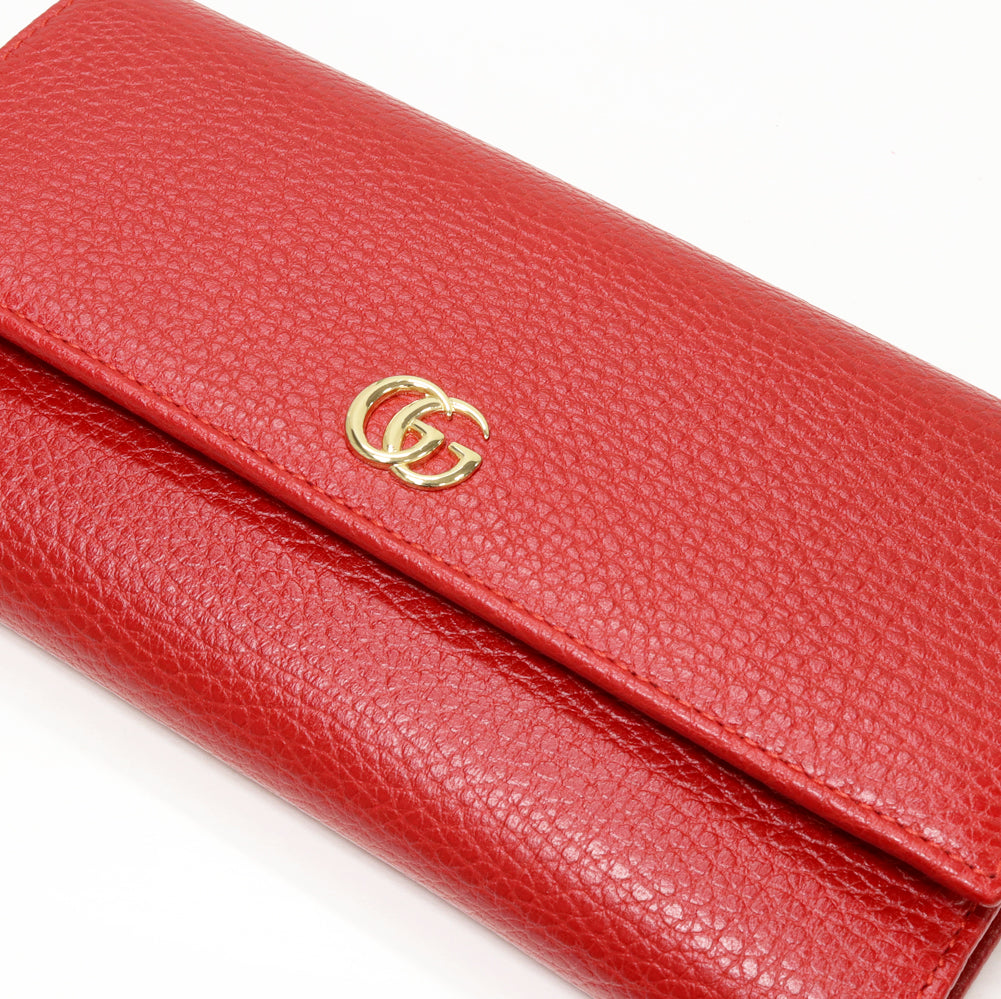 Gucci GG Marmont Continental Wallet Red 456116 in Pristine Condition