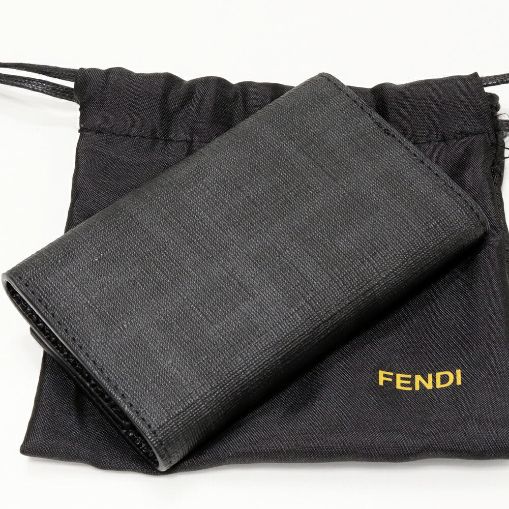 Fendi PVC Canvas 6 Key Case Black in Pristine Condition