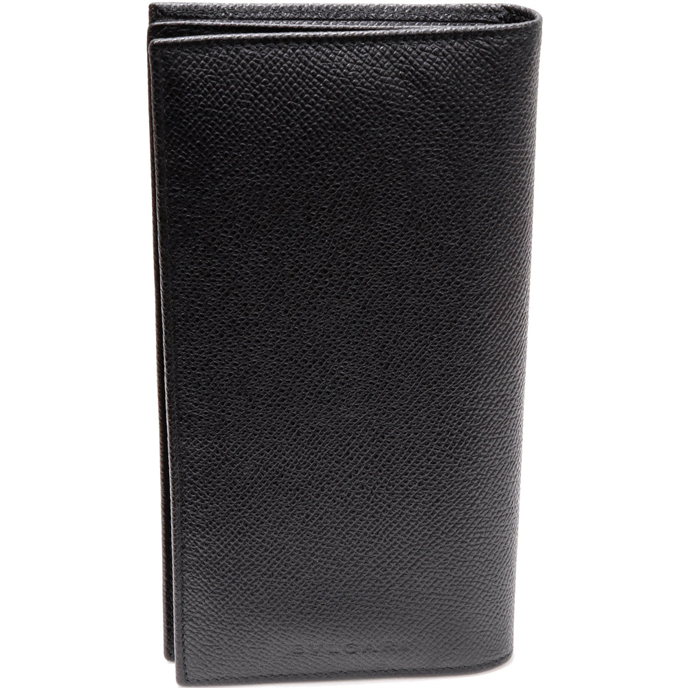 Bvlgari Grain Leather Long Wallet Black 25752 in Pristine Condition