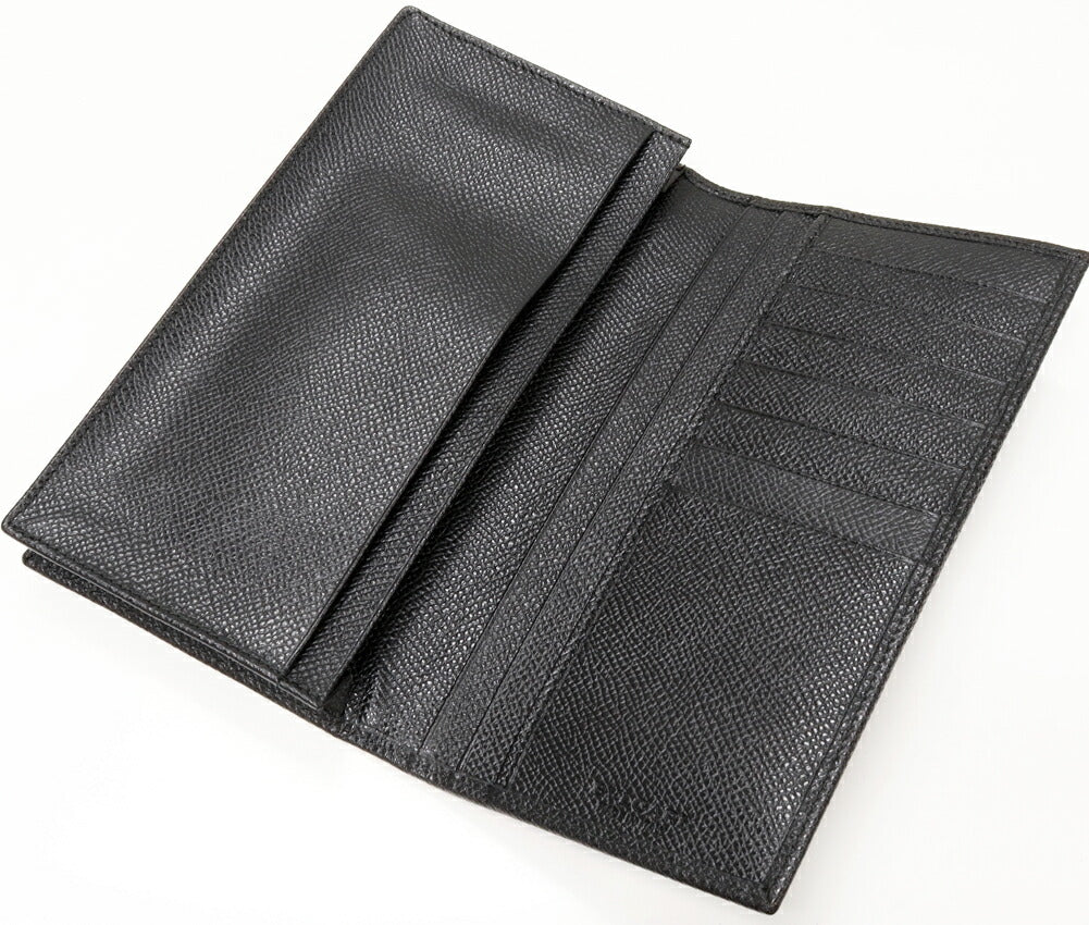 Bvlgari Grain Leather Long Wallet Black