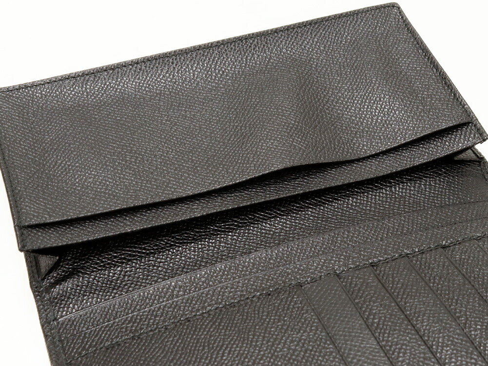 Bvlgari Grain Leather Long Wallet Black