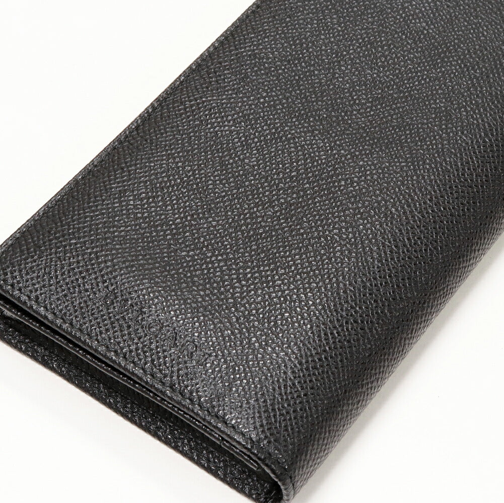 Bvlgari Grain Leather Long Wallet Black