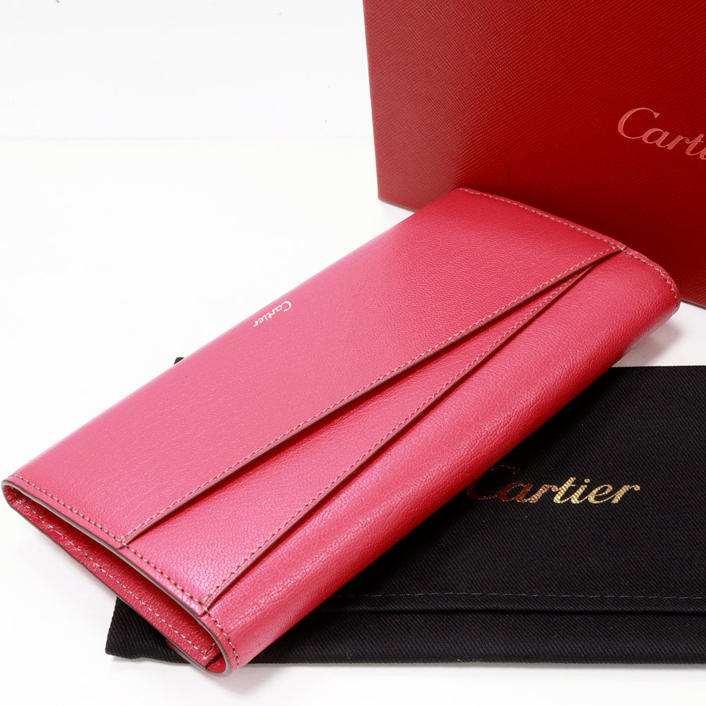 Cartier Pink Leather Bifold Wallet L3001352