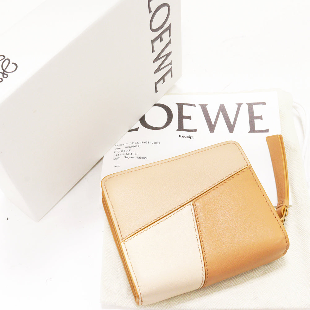 Loewe Classic Calf Bifold Wallet with Coin Pocket, Puzzle Compact Wallet C510Z41X01