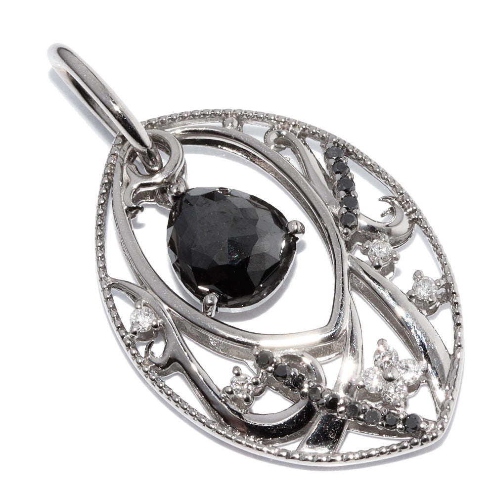 K18WG Black Diamond Pendant Top