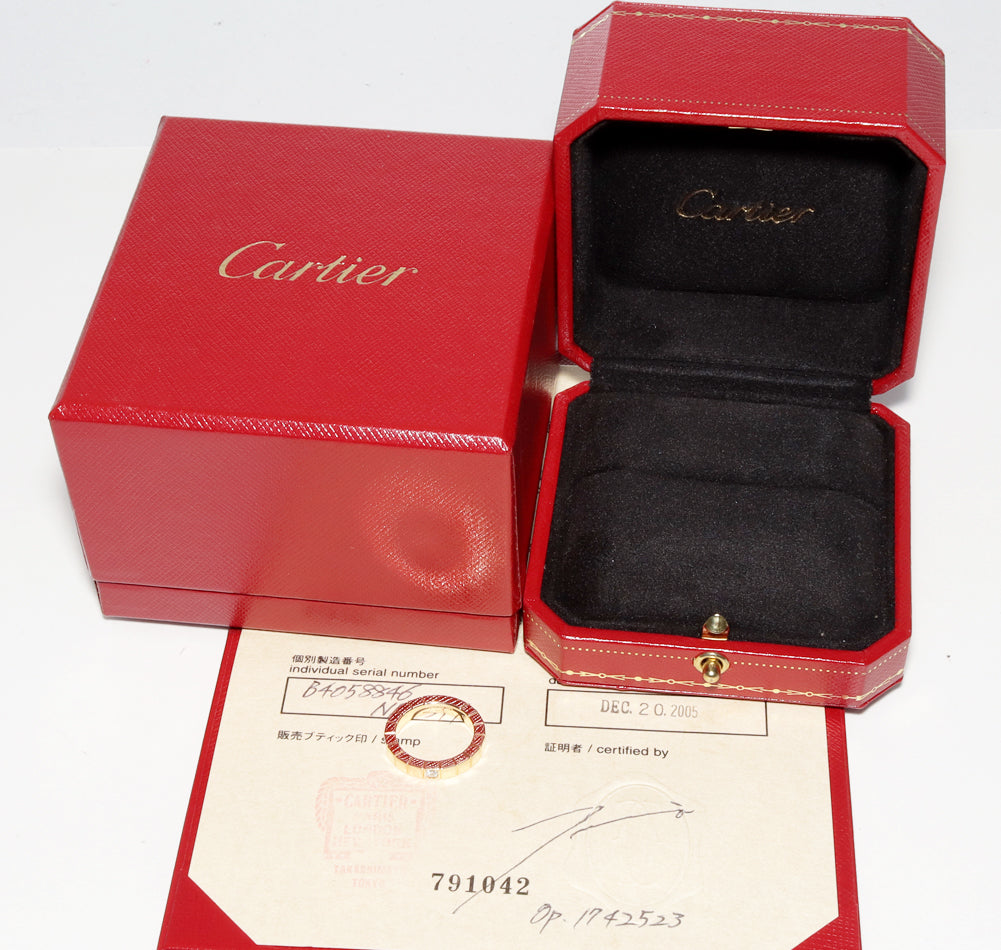 Cartier K18YG Diamond Lanieres Ring B40588 in Great Condition