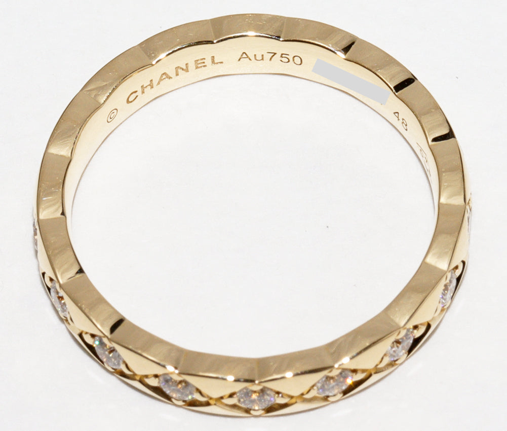 Chanel K18YG Diamond Coco Crush Ring Mini