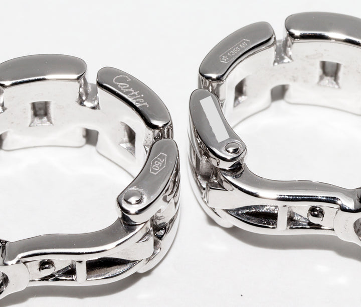 Cartier K18WG White Gold Panthere Hoop Earrings N8023100 in Great Condition