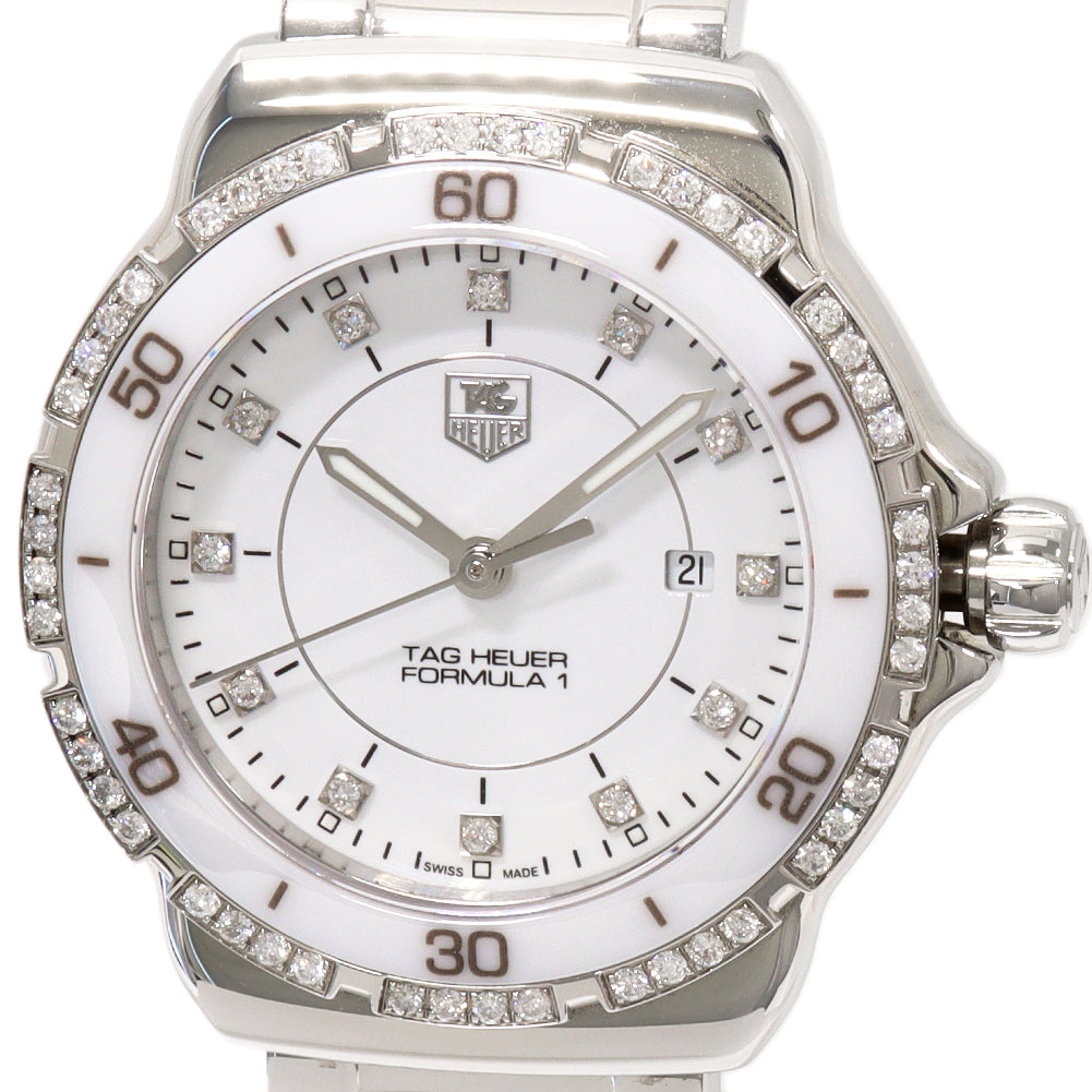 TAG Heuer Formula 1 WAH1313 Ladies White Ceramic Diamond Quartz in Great Condition