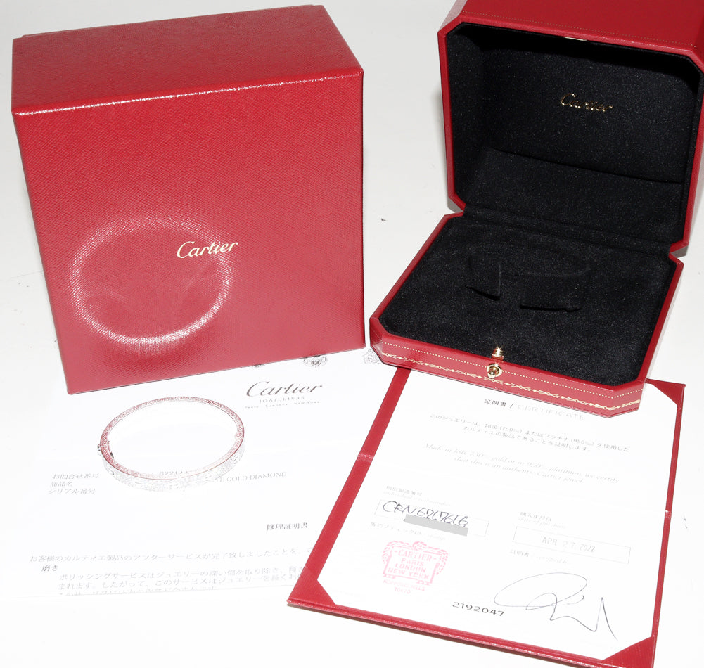 Cartier K18WG Diamond Bangle N67176 in Great Condition