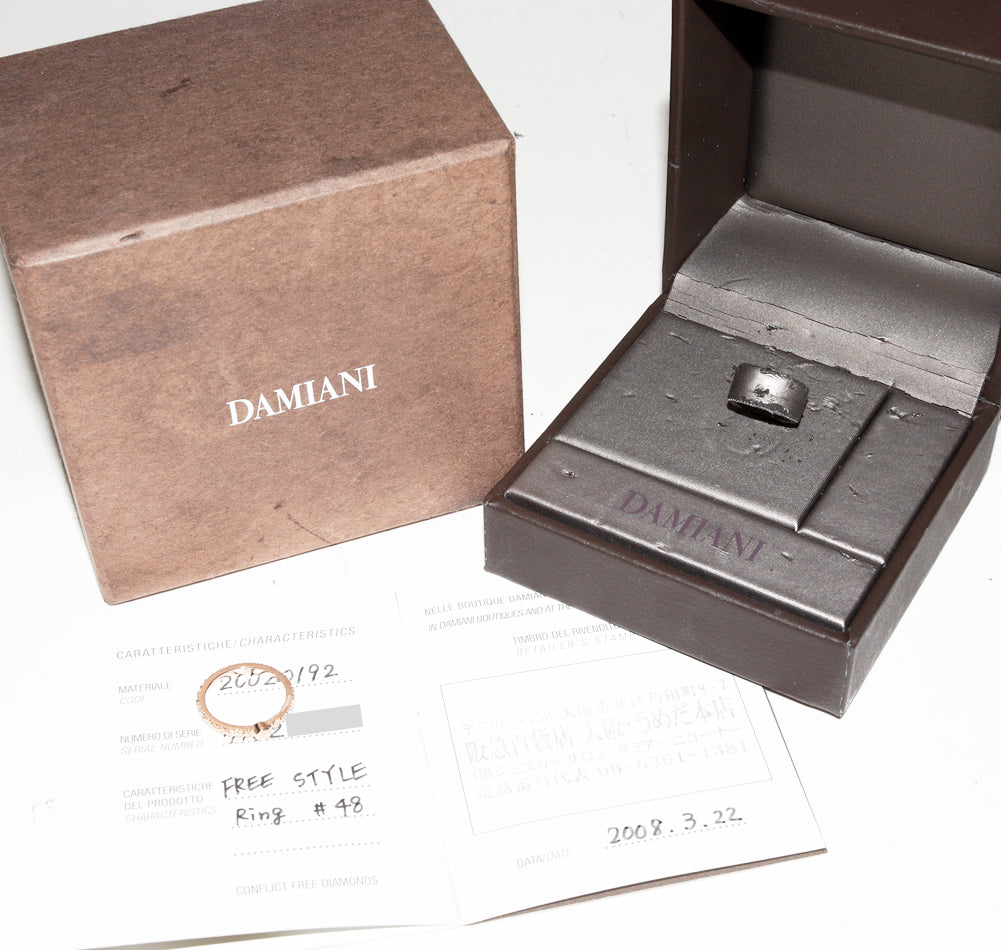 Damiani K18PG Diamond Eternity Ring Size 8 in Great Condition