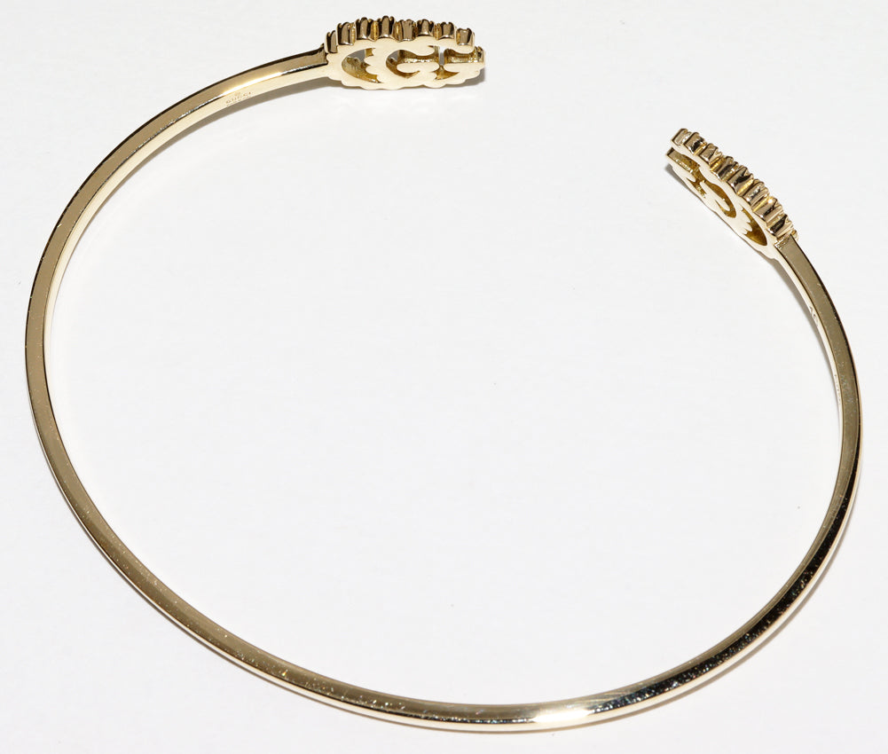 Gucci K18YG Diamond Bangle Bracelet