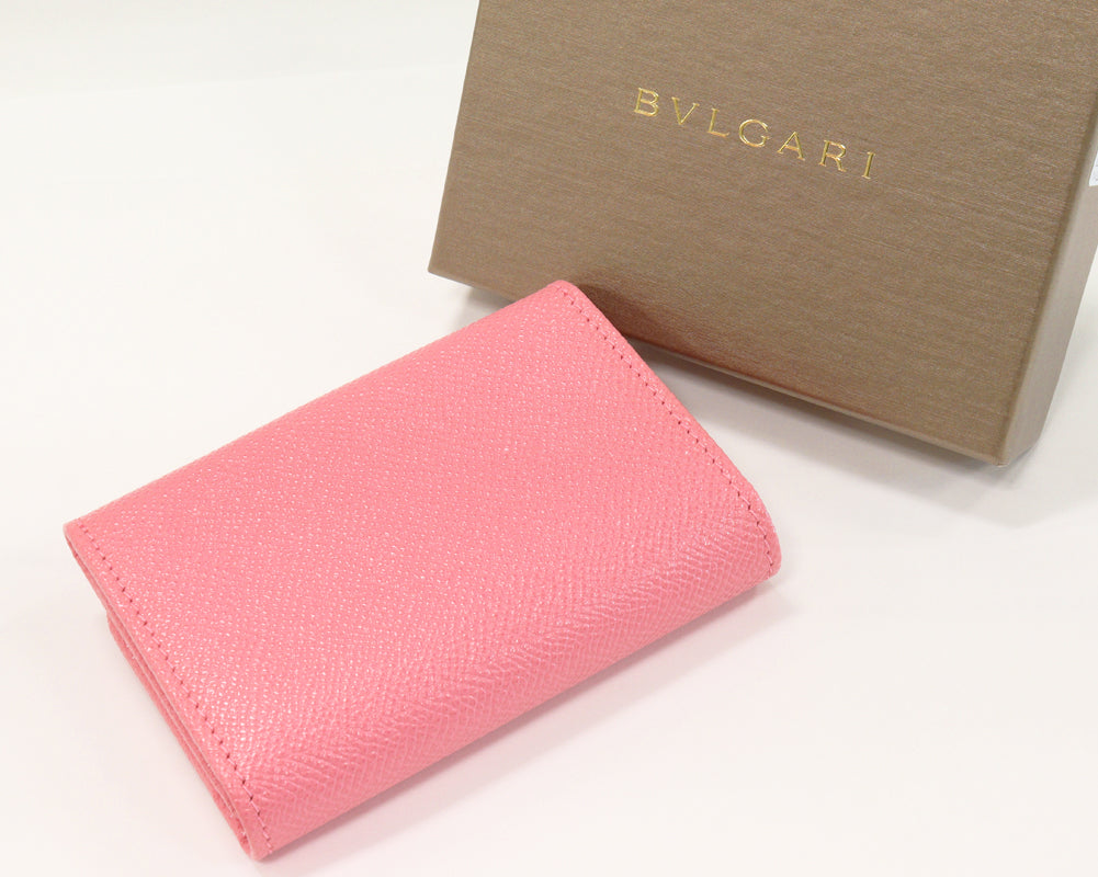 Bvlgari Grain Leather Bifold Card Case 287612 in Pristine Condition