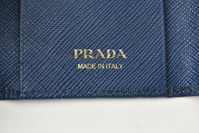 Prada Leather Key Case/Key Holder 1PG222 Blue in Great Condition