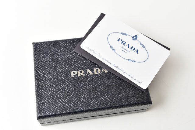 Prada Leather Key Case/Key Holder 1PG222 Blue in Great Condition