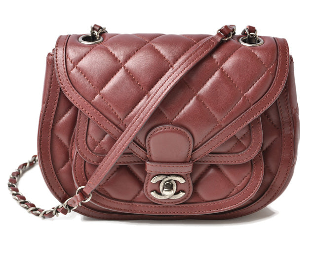 Chanel Lambskin Chain Shoulder Saddle Bag