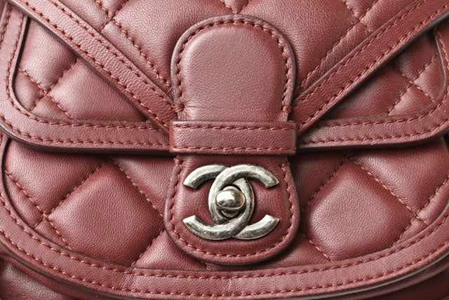 Chanel Lambskin Chain Shoulder Saddle Bag