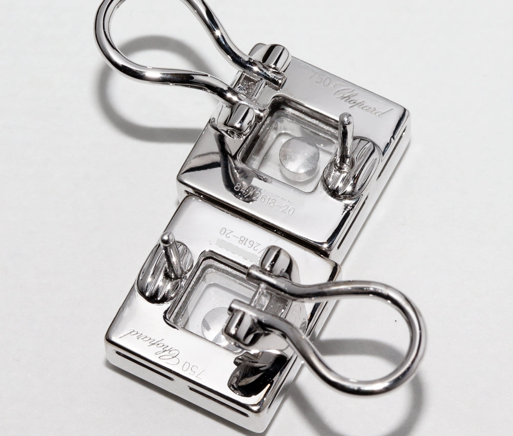 Chopard K18WG Diamond Happy Earrings