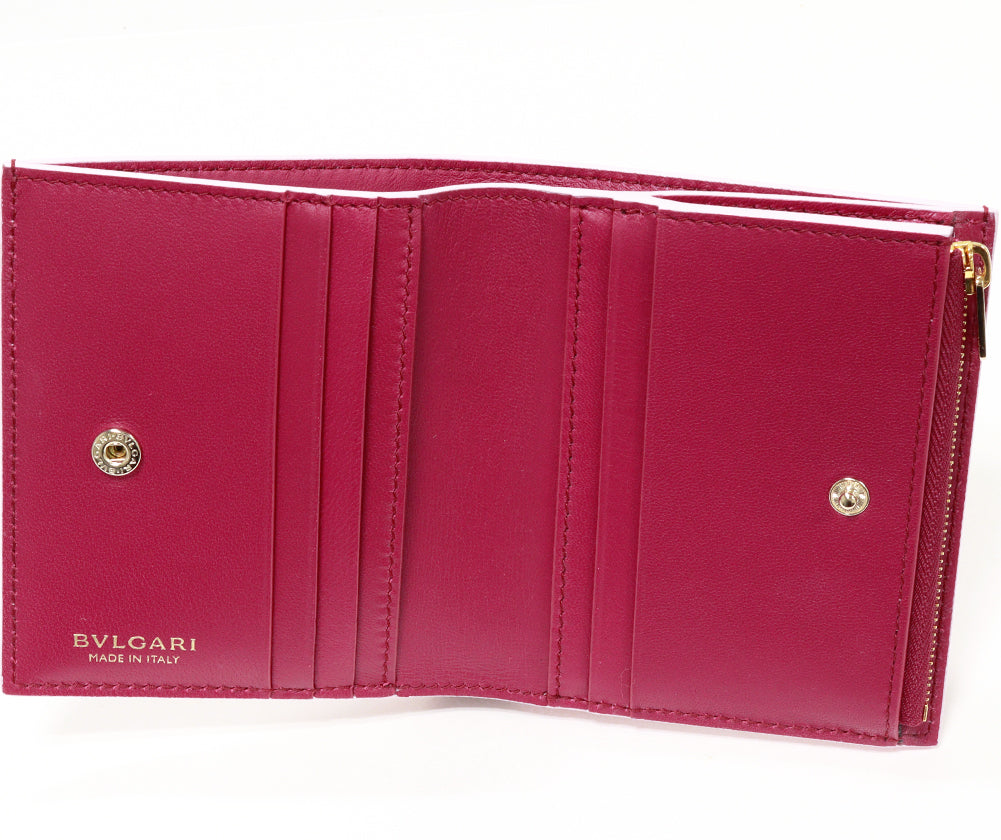 Bvlgari Compact Wallet Calf Pink Magenta