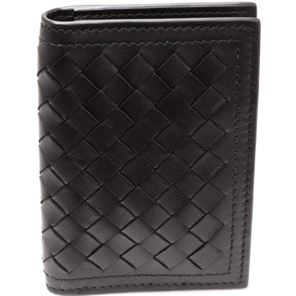 Bottega Veneta Bifold Card Case Intrecciato Calf Black in Pristine Condition