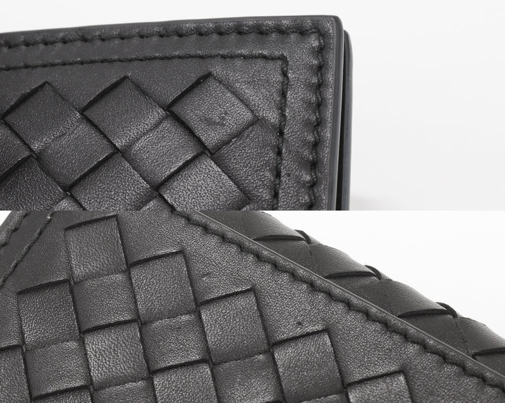 Bottega Veneta Bifold Card Case Intrecciato Calf Black in Pristine Condition