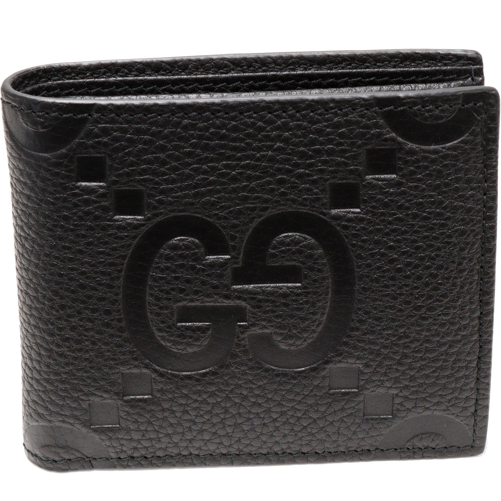 Gucci Jumbo GG Bifold Wallet with Coin Pocket, Black Calf in Pristine Condition