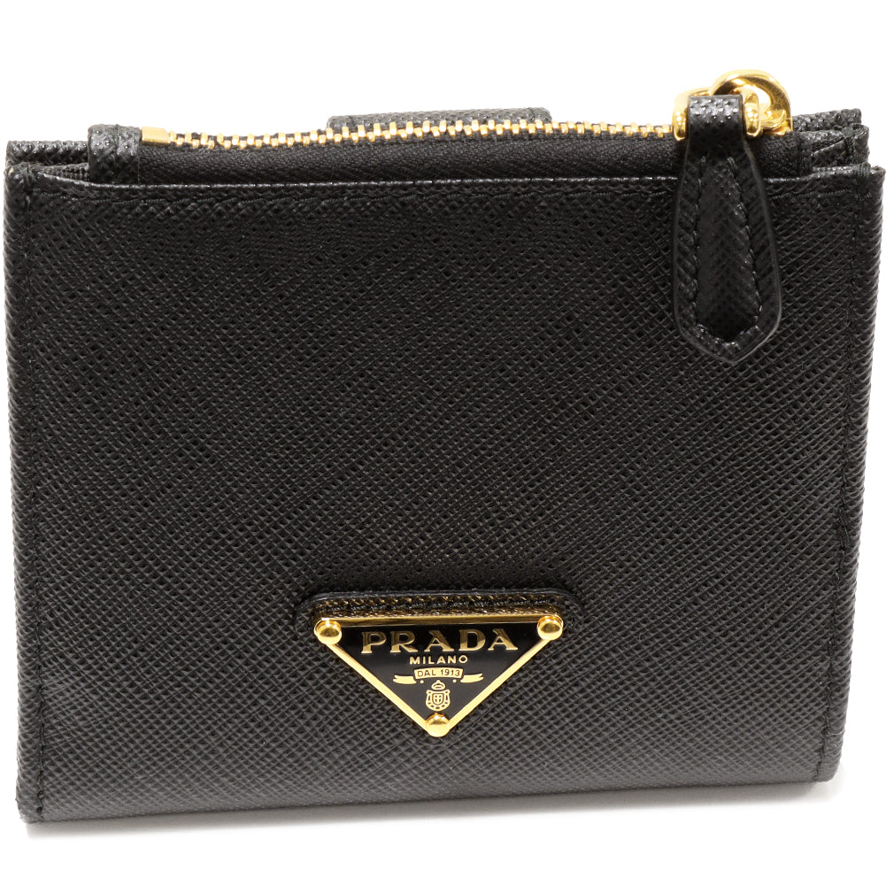 Prada Bifold Wallet Saffiano Leather Black 1ML047